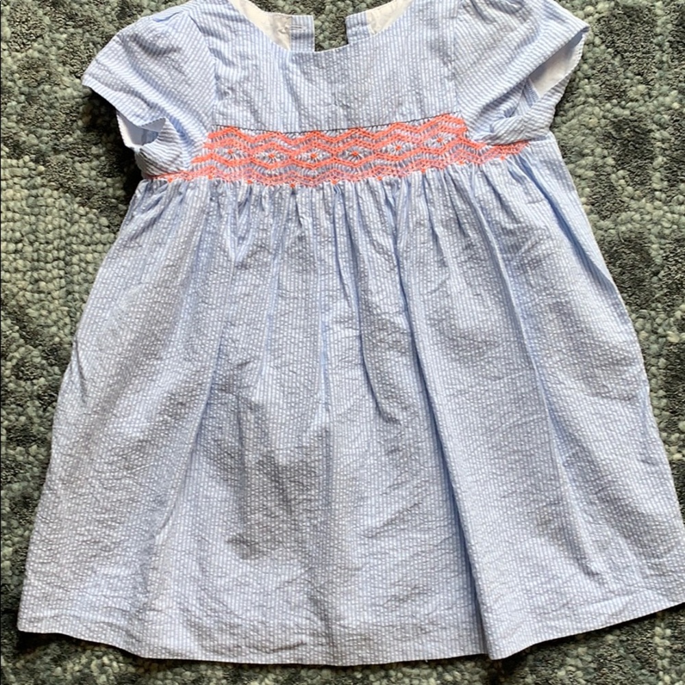 Jacadi blue seersucker with embroidery